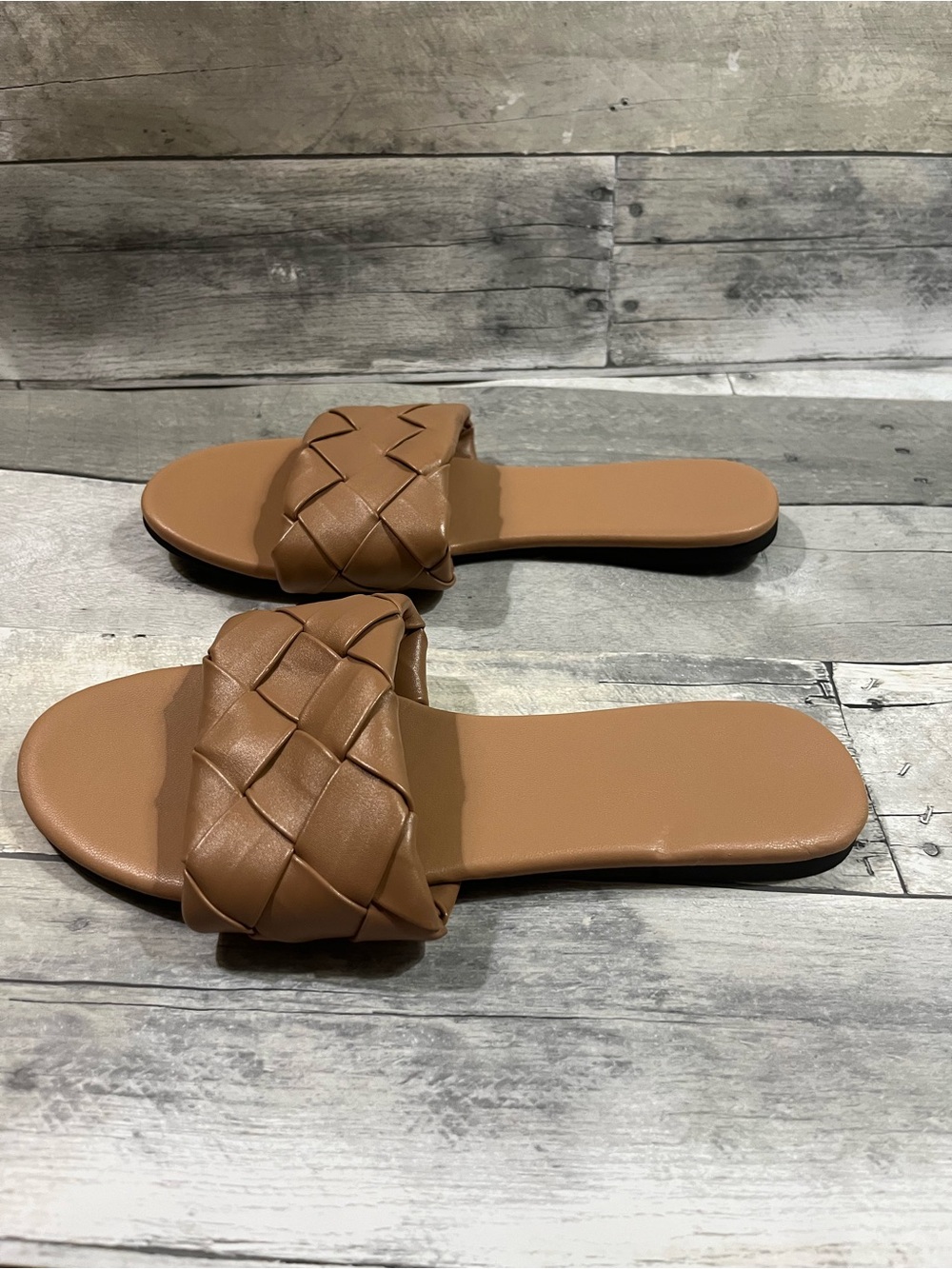 Woven Slide Sandals in Brown - Women's Casual Slip-Ons - Picture 4 of 7